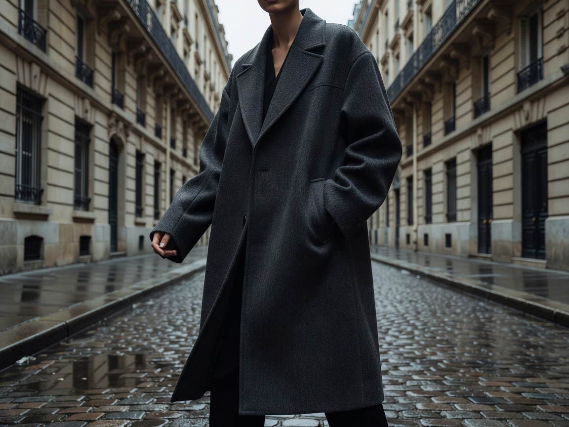 Parisian Tailored Streetwear Oversized Wool Blend Overcoat